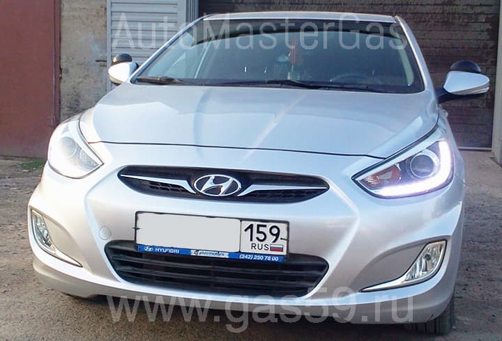 Установка ГБО на Hyundai Solaris, ГБО 4-го поколения BRC S24 (Италия), баллон 42 л.