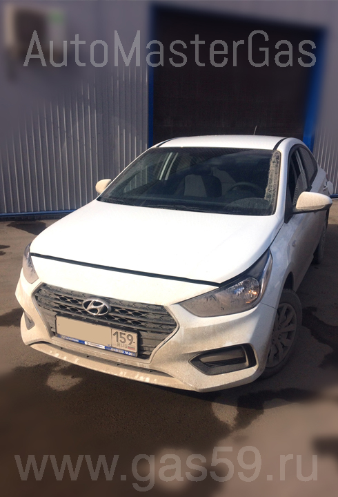 Установка ГБО на Hyundai Solaris 1.6, ГБО 4-го поколения LANDIRENZO (Италия), с тороидальным баллоном на 53 л.