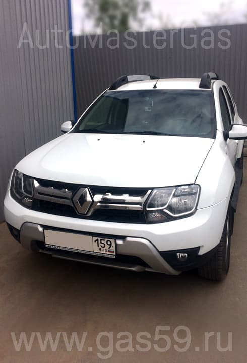 Установка метанового ГБО на Renault Duster 1.6 4x4, ГБО 4-го поколения OMVL, с цилиндрическим баллоном на 90 литров (22 м3)