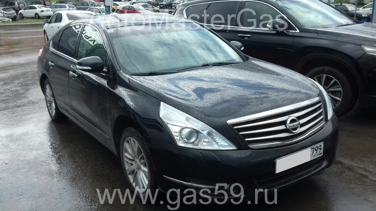 Установка ГБО на Nissan Teana 2011г., 2.5л., 4 цилиндра, монтаж 28.08.2021  в Перми